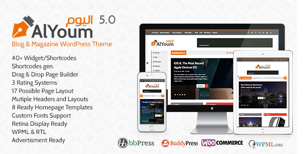 AlYoum v5.9.2 - Retina Magazine & Blog WordPress Theme