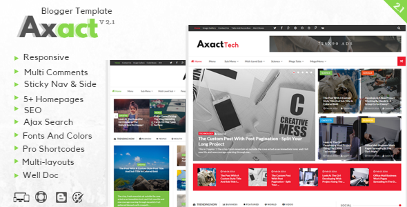 Axact - Responsive Magazine Blogger Theme v2.1
