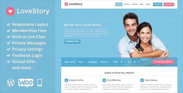 LoveStory v1.18 â€“ Dating WordPress Theme