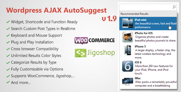 WordPress AJAX Search & AutoSuggest v1.9.8