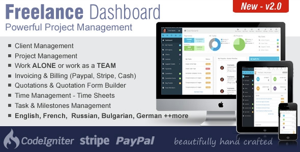 Freelance Dashboard – Project Management CRM Software v2.0