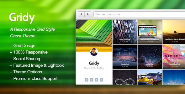 Gridy - A Responsive Grid Style Ghost Theme v1.0