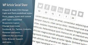 WordPress Article Social Share v1.3.4