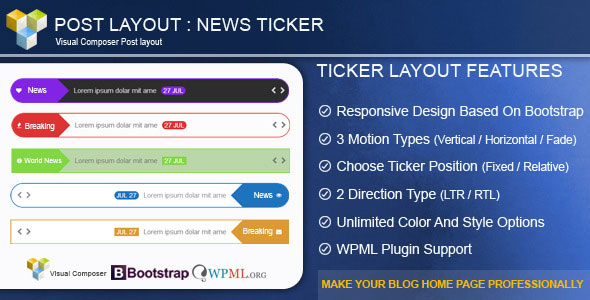 Post Layout - News Ticker for Visual Composer v2.5