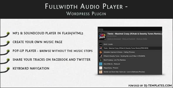 Fullwidth Audio Player – WordPress Plugin v2.0.0