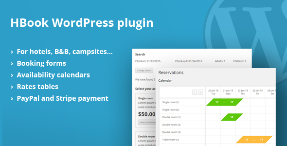HBook - Hotel booking system - WordPress Plugin v1.6.2