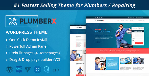 Plumber - Construction and Repairing WordPress Theme