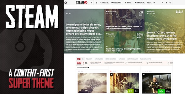 Steam - Responsive Retina Review Magazine Theme Nulled