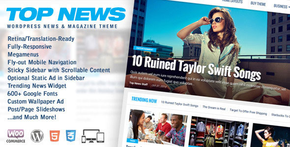 Top News v2.03 - Template Berita dan Majalah WordPress 
