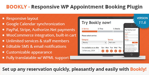 Bookly Booking Plugin v11.8 - Responsive Appointment Booking and Scheduling