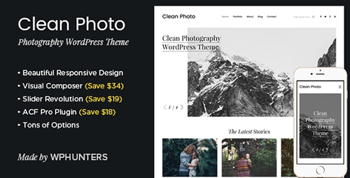 Clean Photo v1.7.5 - Photography Portfolio WordPress Theme