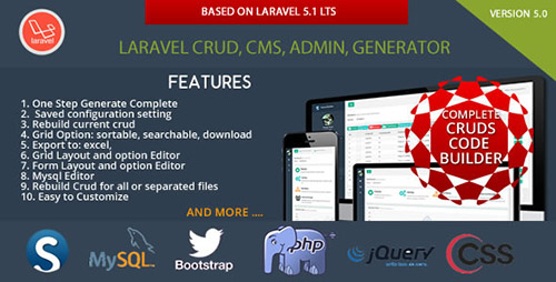 Laravel CRUD – CMS – Sximo 5 LTS v5.1.6