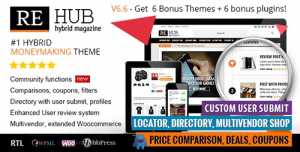 REHub v6.6.4 - Directory, Multi Vendor Shop, Coupon, Affiliate Theme