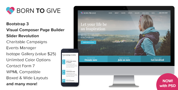 Born To Give v1.7.2.1 - Template Charity Crowdfunding 