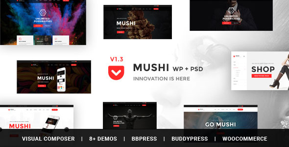Mushi v1.2 - Template WordPress Serba Guna yang Responsif 
