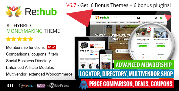 REHub v6.7.6 - Price Comparison, Business Community, Multi Vendor, Directory Theme