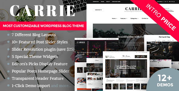 Carrie v1.0 - Personal & Magazine Responsive Clean Blog Theme
