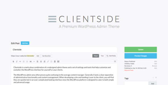 Clientside v1.5.0 - WordPress Admin Theme