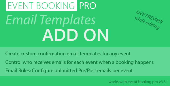 Event Booking Pro: Email Templates Addon v2.0