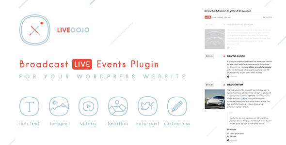 WPLiveDojo v1.0.11 - Live Event Text Broadcast Plugin