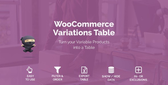 WooCommerce Variations Table Nulled