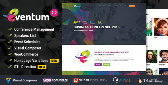Eventum v2.3 - Conference & Event WordPress Theme for Event & Conference