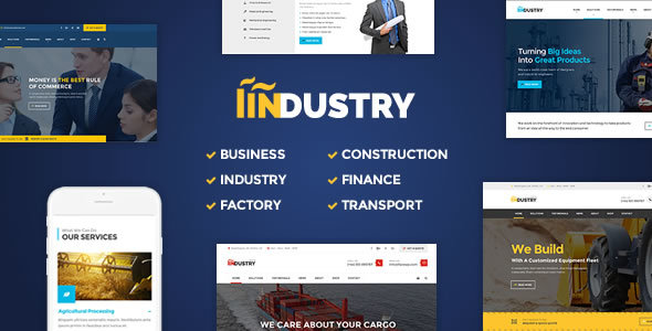 Industri v2.8 - Template WordPress Bisnis, Pabrik, Konstruksi, Transportasi dan Keuangan 
