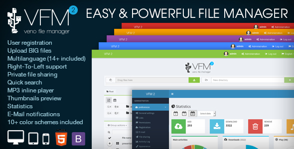 Veno File Manager v2.6.3 - host and share files | PHP Scripts