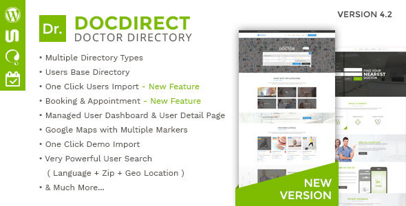 DocDirect v4.2 - Responsive Directory WordPress Theme for Doctors and Healthcare Profession