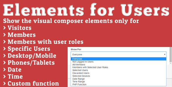 Elements for Users v1.3.2 - Addon for Visual Composer
