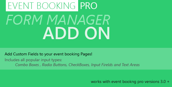 Event Booking Pro: Forms Manager Add on v1.80 
