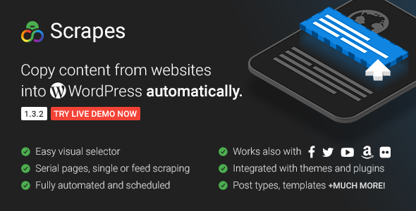 Scrapes v1.4.1 - Automatic web content crawler and auto post plugin for WordPress