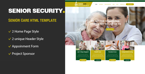 Senior Security - Senior Care HTML Template