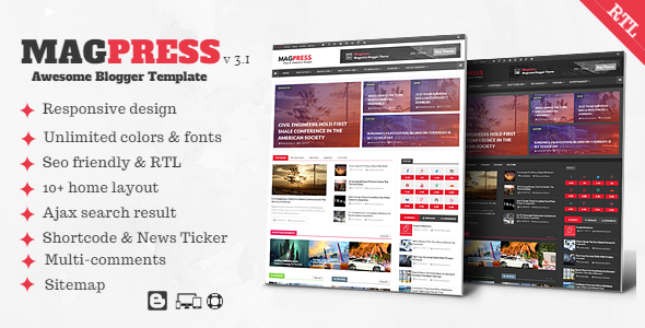 Magpress v3.1 - Magazine Responsive Blogger Template