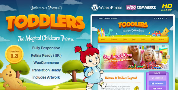 Toddlers v1.3.4 - Kids, Child Care & Playgroup WordPress Theme