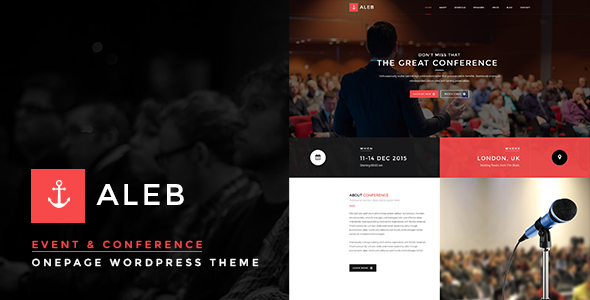 Aleb v1.1 - Event Conference Onepage WordPress Theme