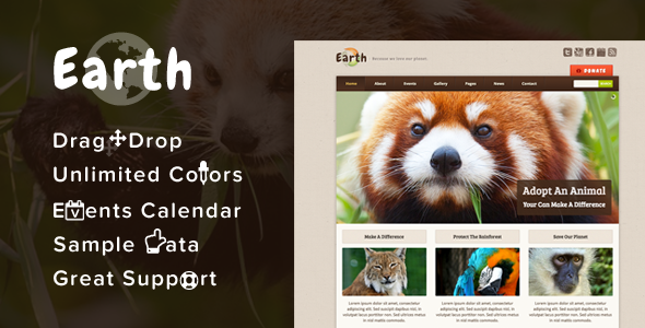 Earth v4.1 - Template WordPress Nirlaba Ramah Lingkungan/Lingkungan 