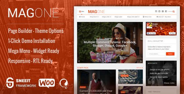 MagOne v4.8.4.9 - Newspaper & Magazine WordPress Theme