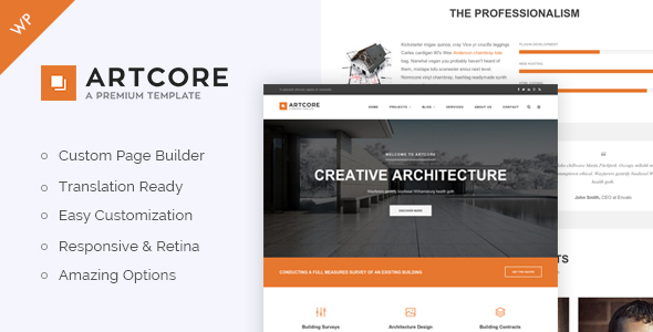 Artcore v1.4 - Building Architecture WordPress Theme