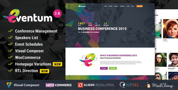 Eventum v2.6 - Conference & Event WordPress Theme for Event & Conference