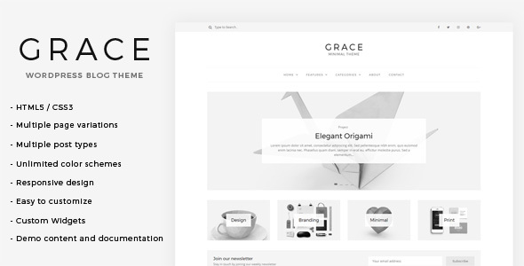 Grace v1.0 - Minimal WordPress Blog Theme