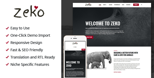 Zeko v1.0.9 - Non-Profit WordPress Theme