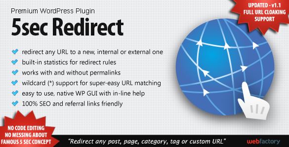 5sec Redirect WordPress Plugin