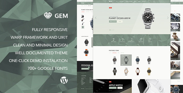 Gem v2.3.0 - Luxury eCommerce Responsive WordPress Theme