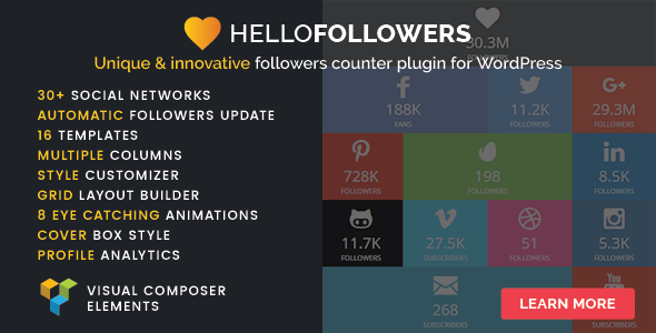 Hello Followers v2.0 - Social Counter Plugin for WordPress