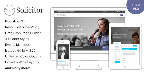Solicitor v1.3 - Law Business Responsive WordPress Theme