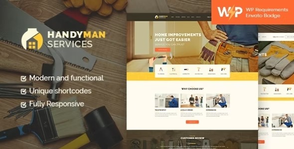 Handyman Construction and Repair Services Building WordPress Theme Nulled