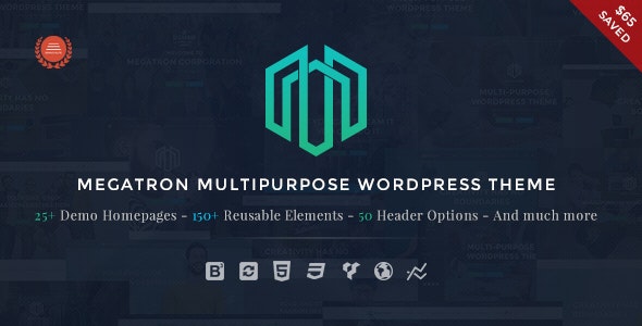 Megatron - Responsive MultiPurpose WordPress Theme Nulled