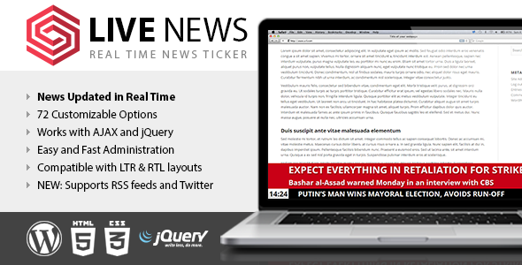 Live News - Real Time News Ticker Nulled