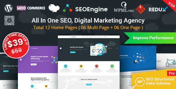 SEO Engine - Digital Marketing Agency WordPress Theme Nulled